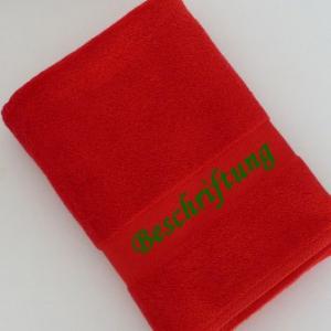 Handtücher rot mit Namen | Weberei & Stickerei